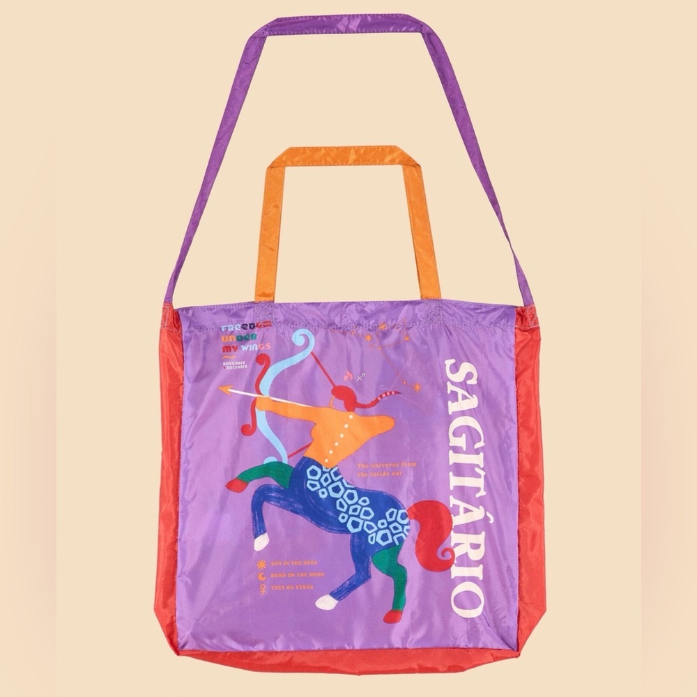 Farm Rio Sagittarius ♐️ Zodiac sign foldable tote bag NWT